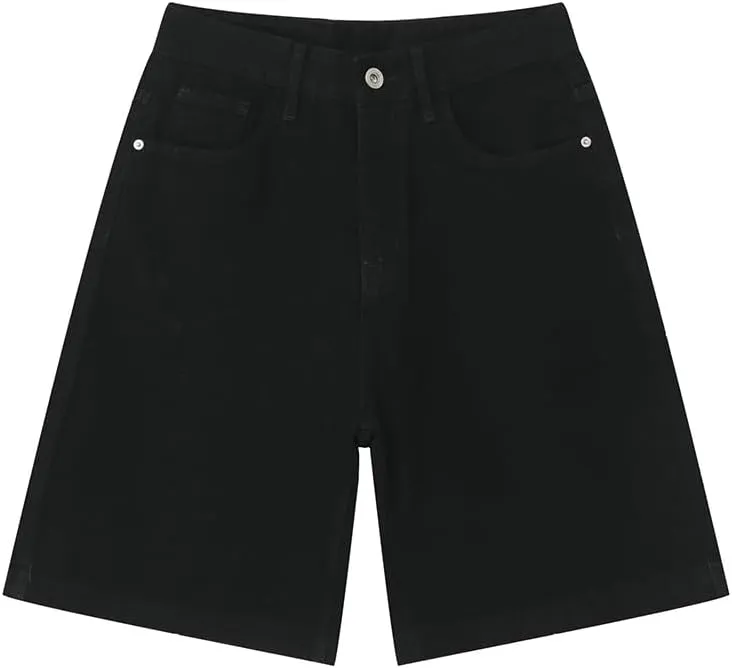 Baggy Jean Shorts for Men Casual Retro Loose Fit Denim Shorts