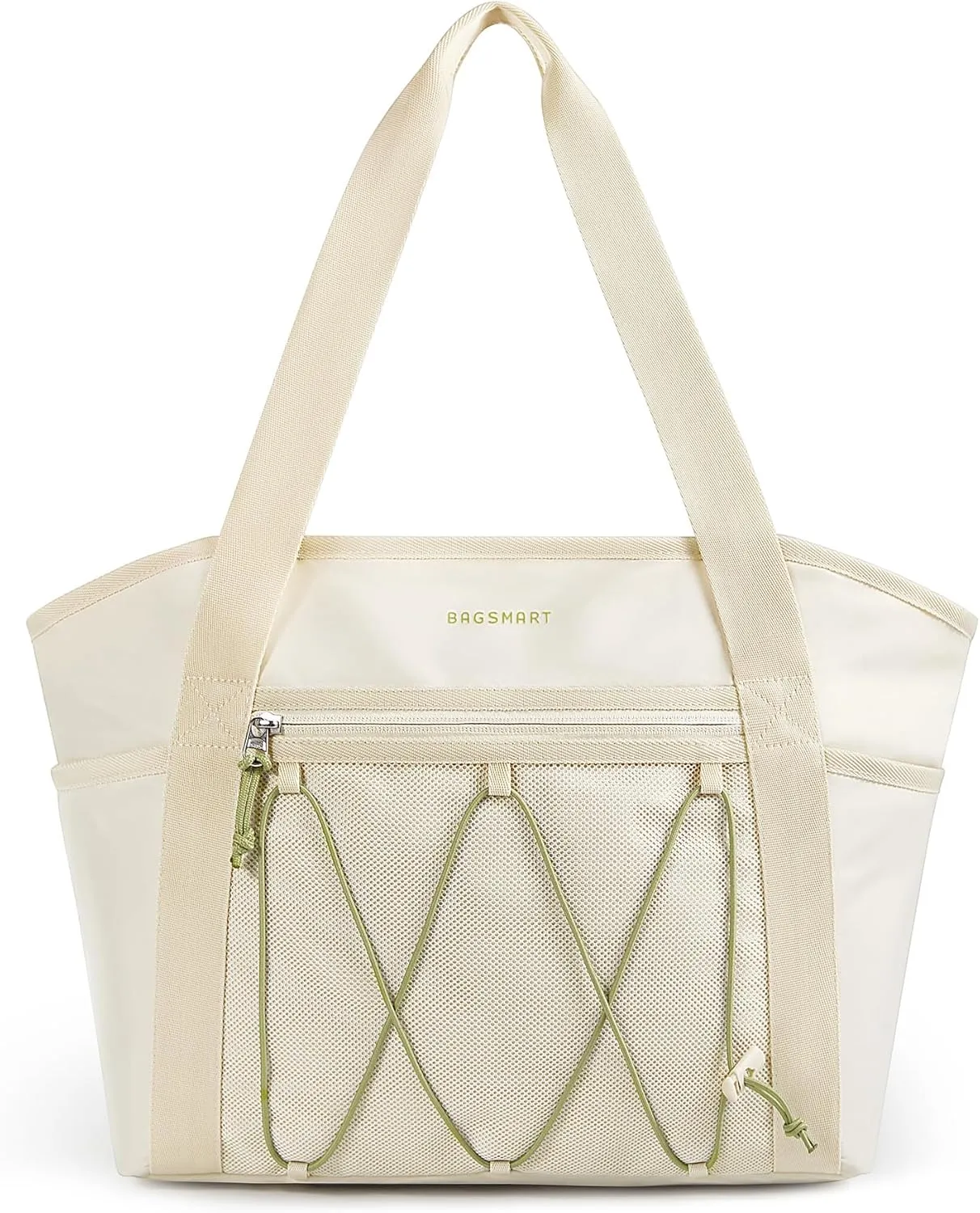 BAGSMART Women's Multi-Compartment Tote Bag with Elastic Cord for Travel Fitness Outdoor Activities