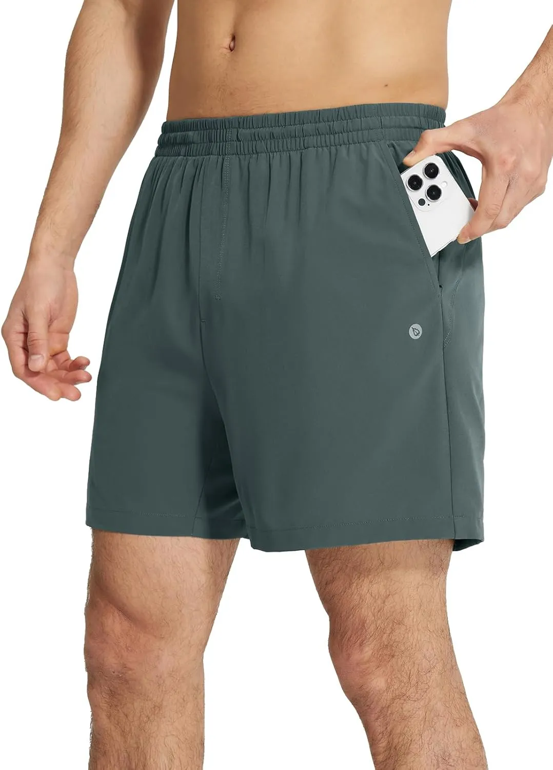baleaf Men's 5" Running Shorts with Liner 2 in 1 Workout Shorts with Zipper Pocket Quick Dry Athletic Gym Sports