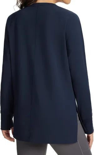 baleaf Women's Thermal Tops Fleece Lined Shirts Long Sleeve Cold Weather Running Gear Workout Zipper Pocket Thumbholes