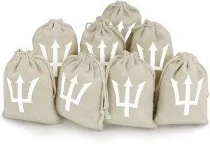 Barbados Flag Cute Tag Drawstring Gift Bags 8 Sets Pockets DIY Jewelry Storage Pouches Wedding Party