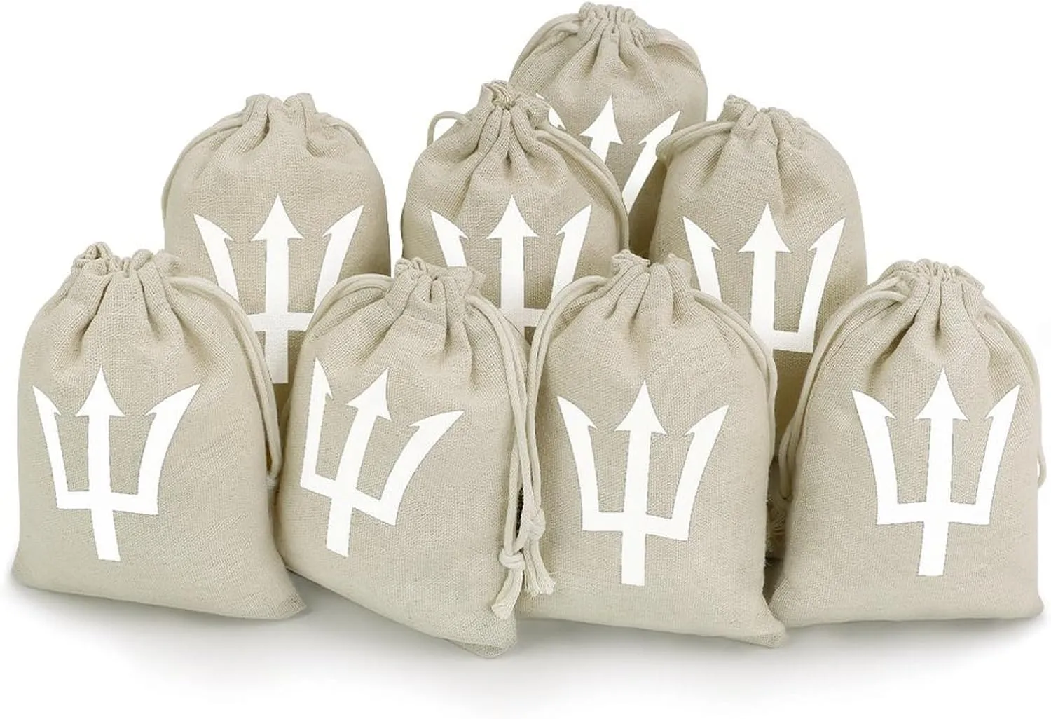 Barbados Flag Cute Tag Drawstring Gift Bags 8 Sets Pockets DIY Jewelry Storage Pouches Wedding Party