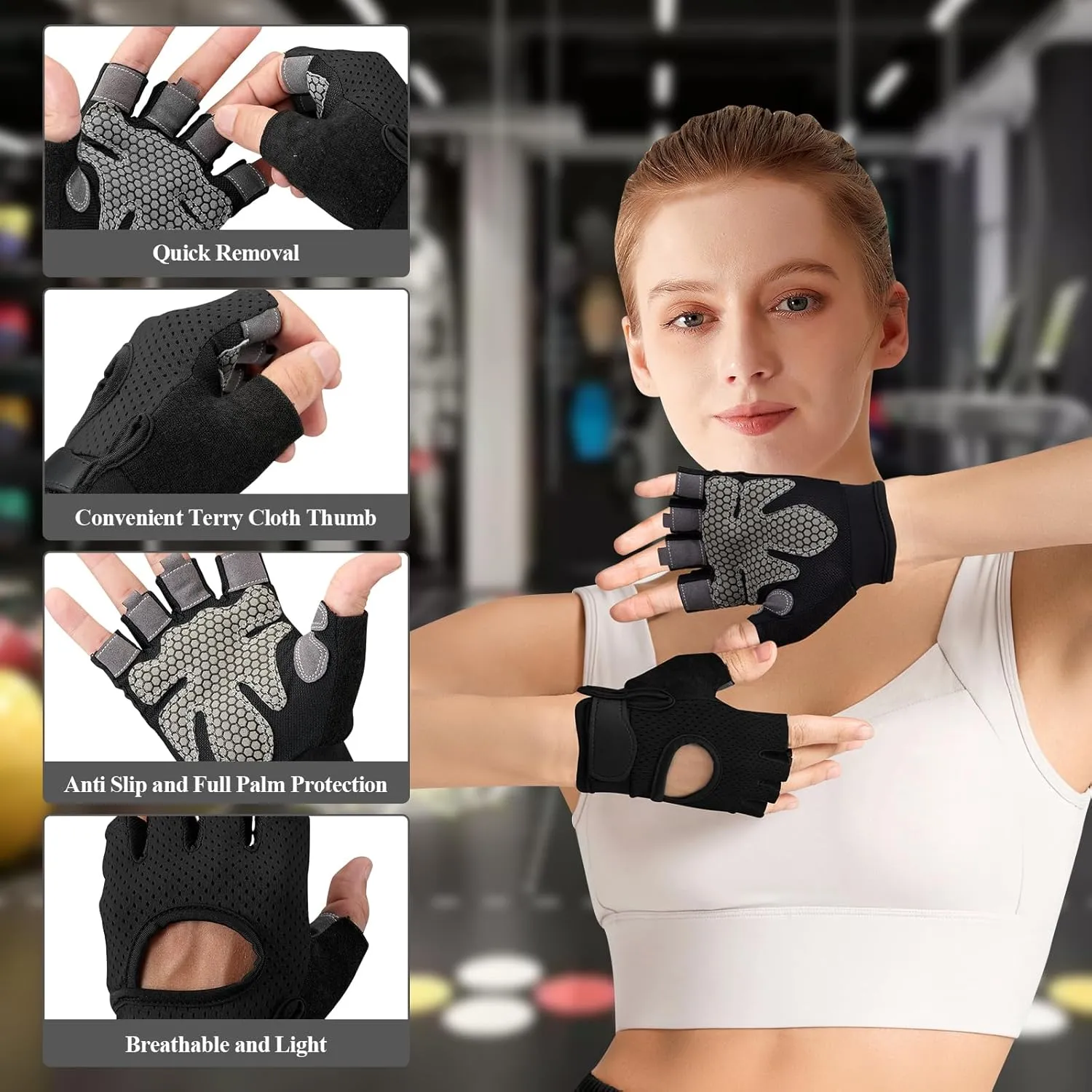 Barbell Pad Set,10 Pcs Barbell Pads for Hip Thrust Squat & Lunges Support,with 2 Workout Ankle Straps, 2 Gym Straps Weight Lifting, 2 Gym Gloves, Resistance Band, Olympic Bar Pad,Carry Bag