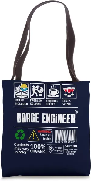 Barge Engineer Label Skills Problem Solving Coffee Wine Tote Bag