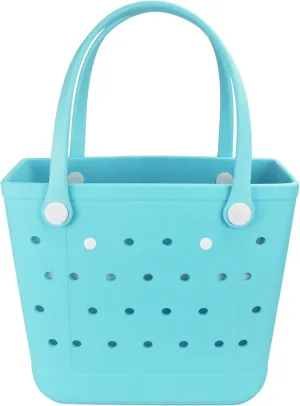 Beach Bag, Waterproof Beach Tote, Rubber Medium Tote Bag, Washable and Durable Open Handbag for Boat Pool Sports