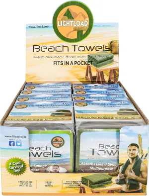 Beach Swim Towels Quick Dry Large Compressed Durable Non Microfiber Packs in Your Pocket Super Absorbs Wickable Survival Bags Backpack Carry On 5oz 12 Pack Gift Box 36x60