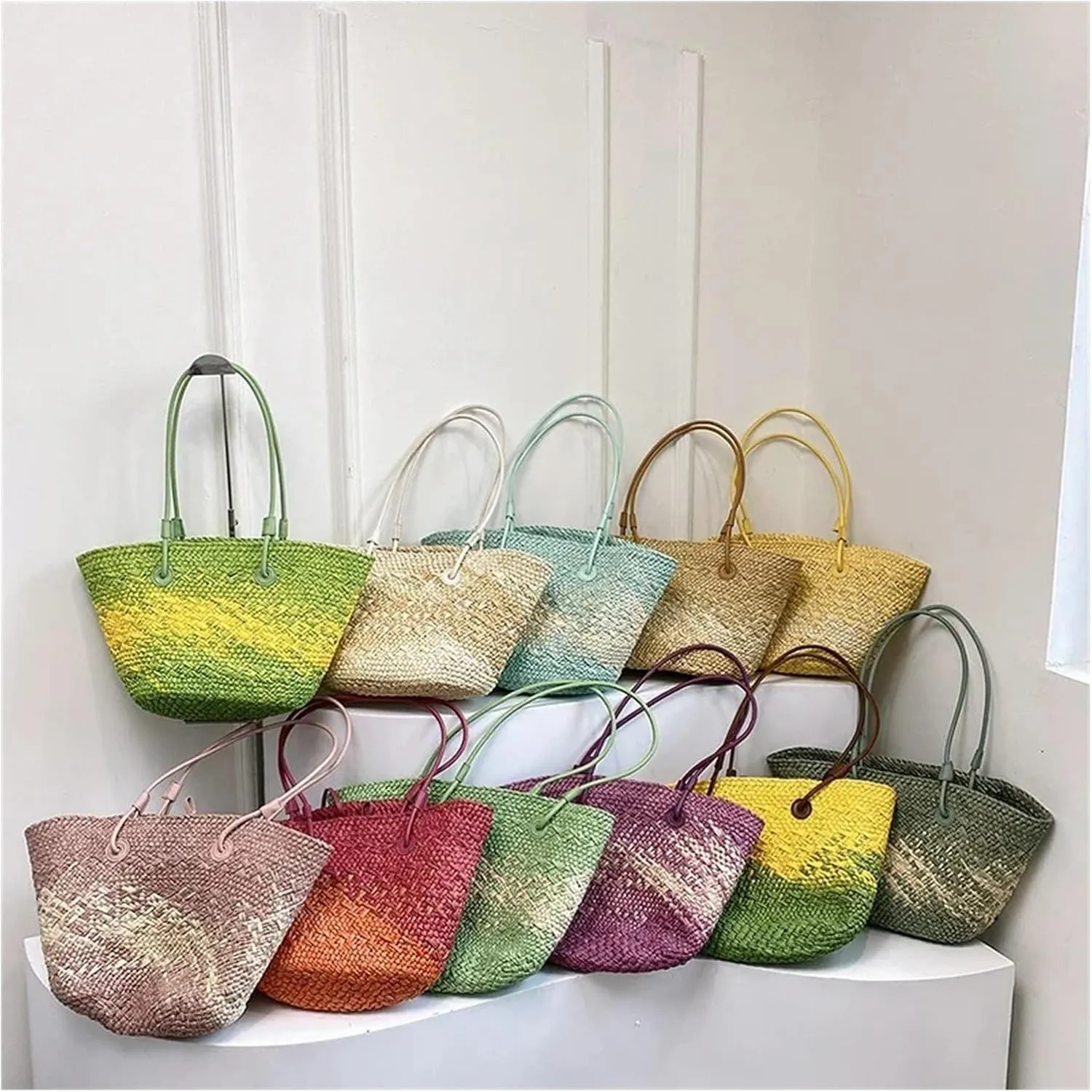 Big Straw Underarm Women Korean Fashion Summer Shoulder Bags Lady Travel Handbags
