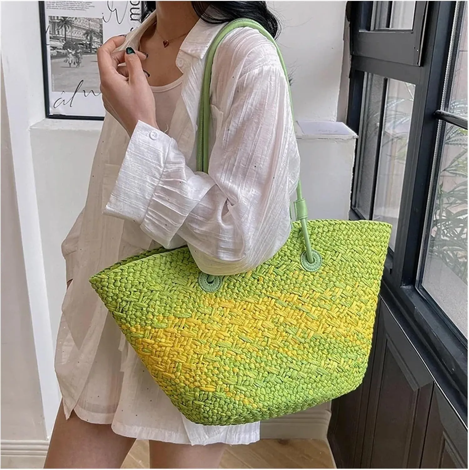 Big Straw Underarm Women Korean Fashion Summer Shoulder Bags Lady Travel Handbags