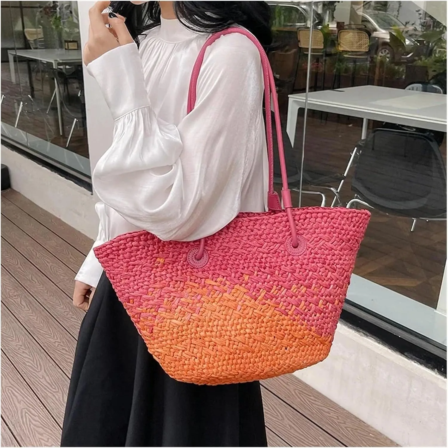 Big Straw Underarm Women Korean Fashion Summer Shoulder Bags Lady Travel Handbags