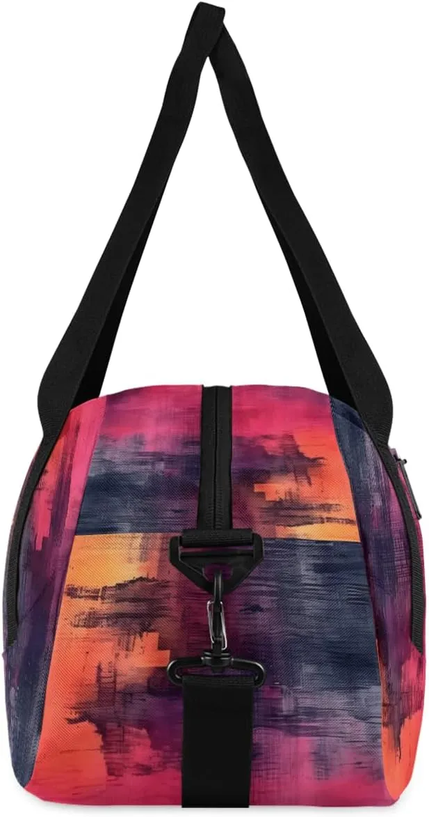 Black and Red Abstract Kids Duffle Bag Boys Girls Small Sport Dance Gym Bag for Overnight Travel Weekender Carry On