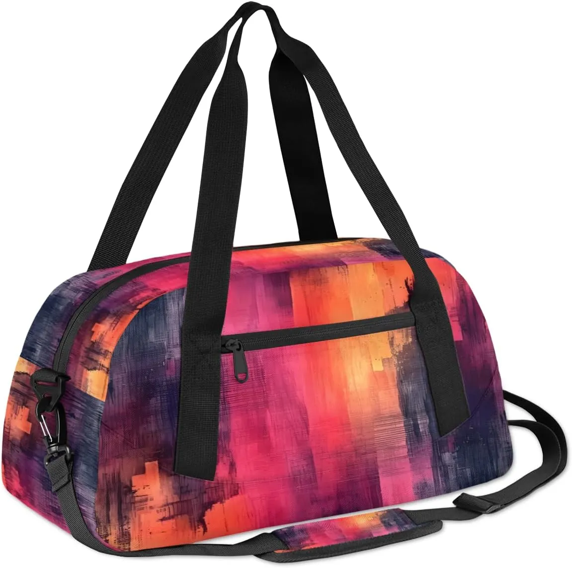 Black and Red Abstract Kids Duffle Bag Boys Girls Small Sport Dance Gym Bag for Overnight Travel Weekender Carry On
