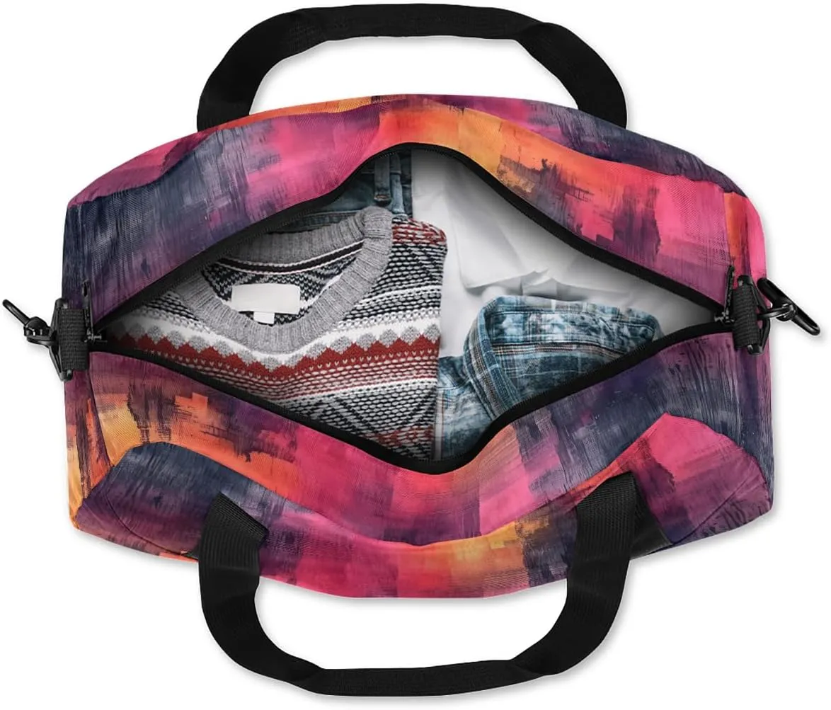 Black and Red Abstract Kids Duffle Bag Boys Girls Small Sport Dance Gym Bag for Overnight Travel Weekender Carry On