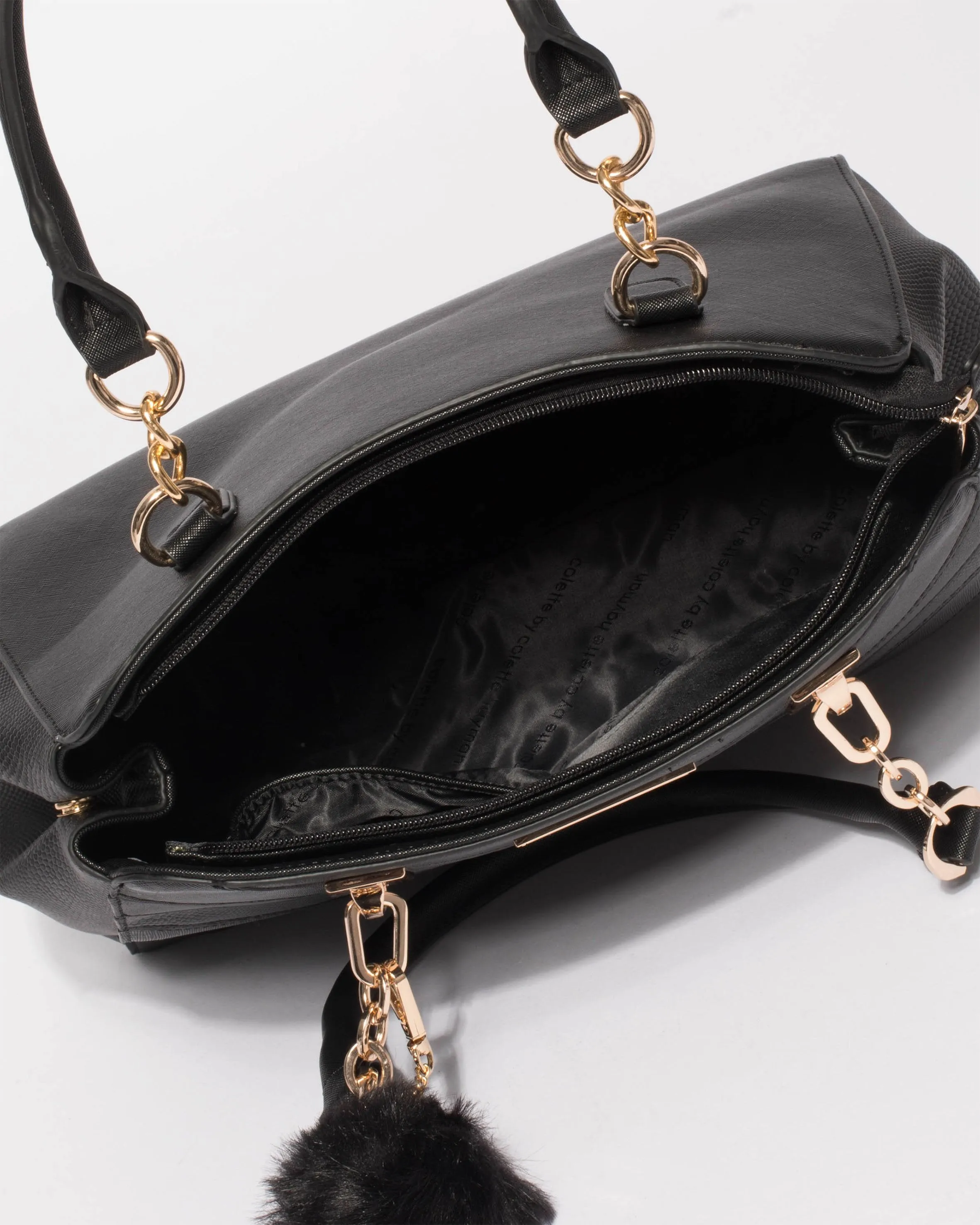 Black Cleo Panel Tote Bag
