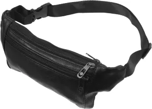 Black Portable Waist Pouch for Men Adjustable Crossbody Bag with Earphone Stylish Durable Sports Bag for Running Hiking Travel Festivals and More