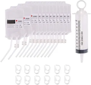 Blood Bag for Drinks â€“ 12 Pieces IV Blood Bags/Container 15 Fl Oz /450ml for Halloween Zombie Party Favors, Nurse Decorations, Gag Gift