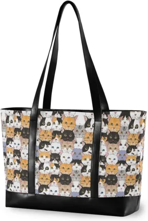 Blueberry Fruit Laptop Tote Bag for Women - Canvas Teacher Work Travel Bag with Zipper
