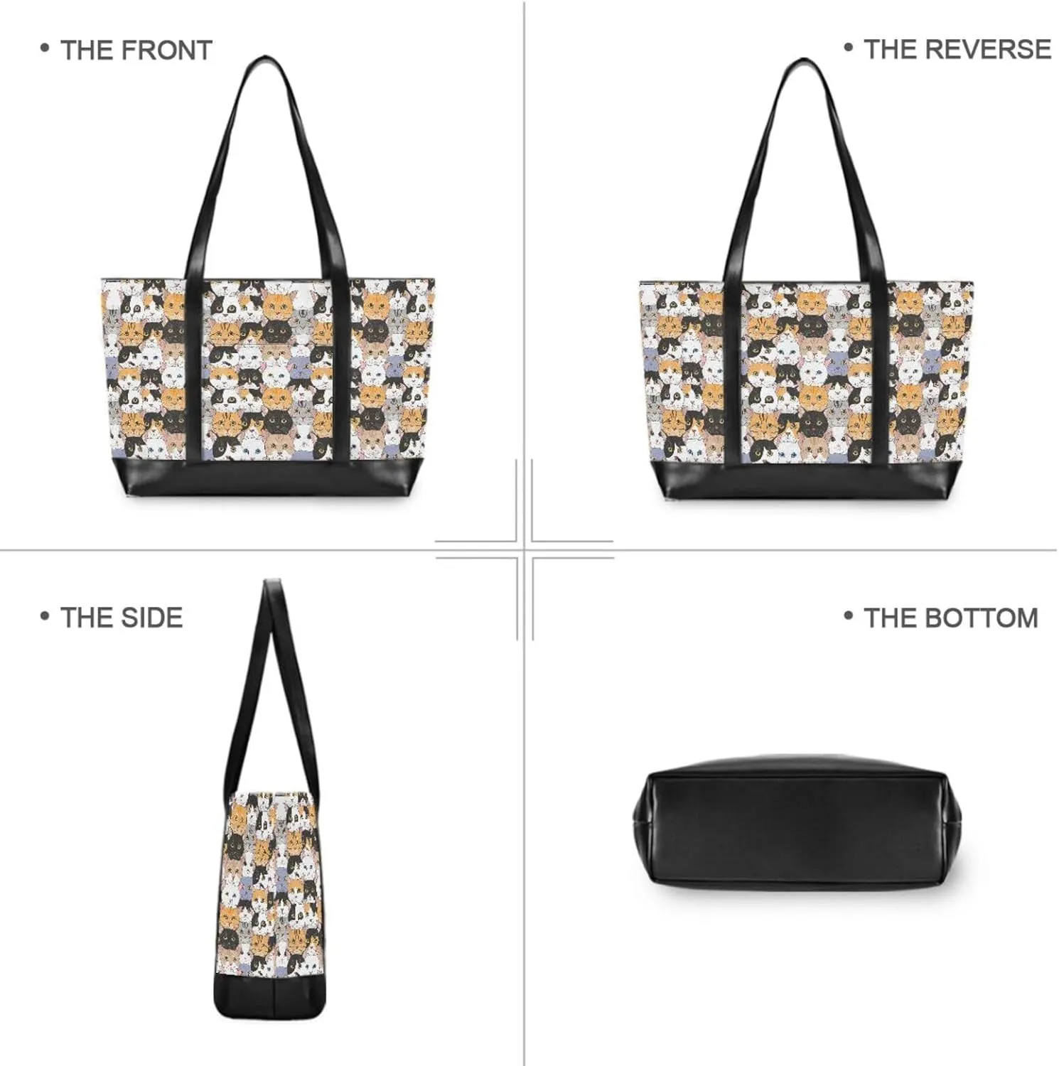 Blueberry Fruit Laptop Tote Bag for Women - Canvas Teacher Work Travel Bag with Zipper