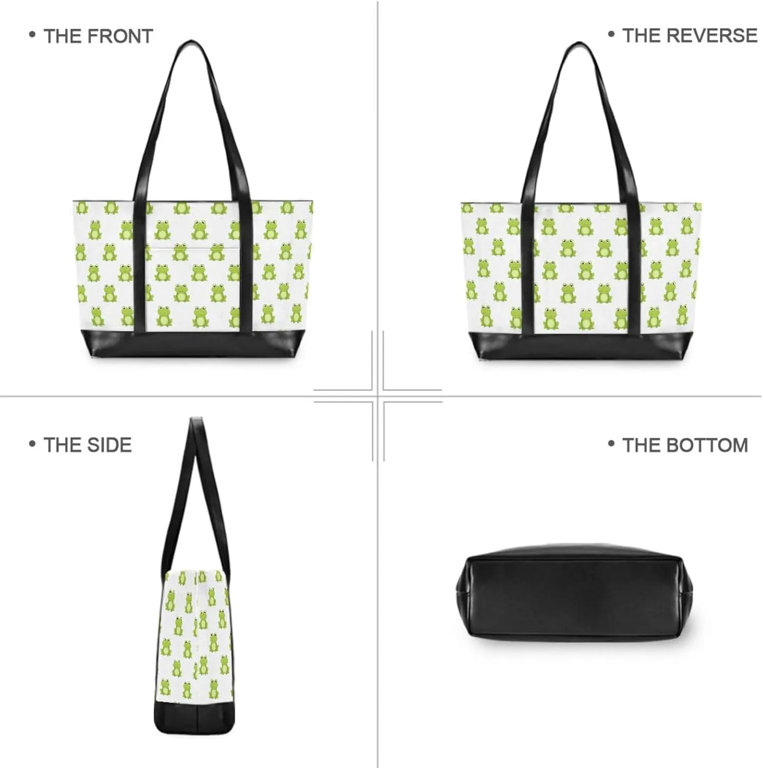 Blueberry Fruit Laptop Tote Bag for Women - Canvas Teacher Work Travel Bag with Zipper