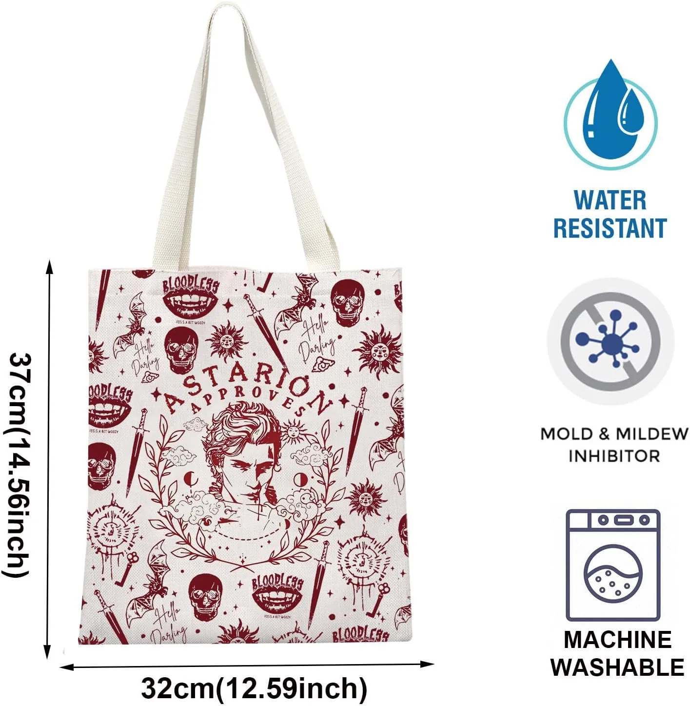 BLUPARK A-starion Approval Tote Bag BG3 Merch High Elf Rogue Gift A-starion Merchandise Scar Design A-starion Approves Gift