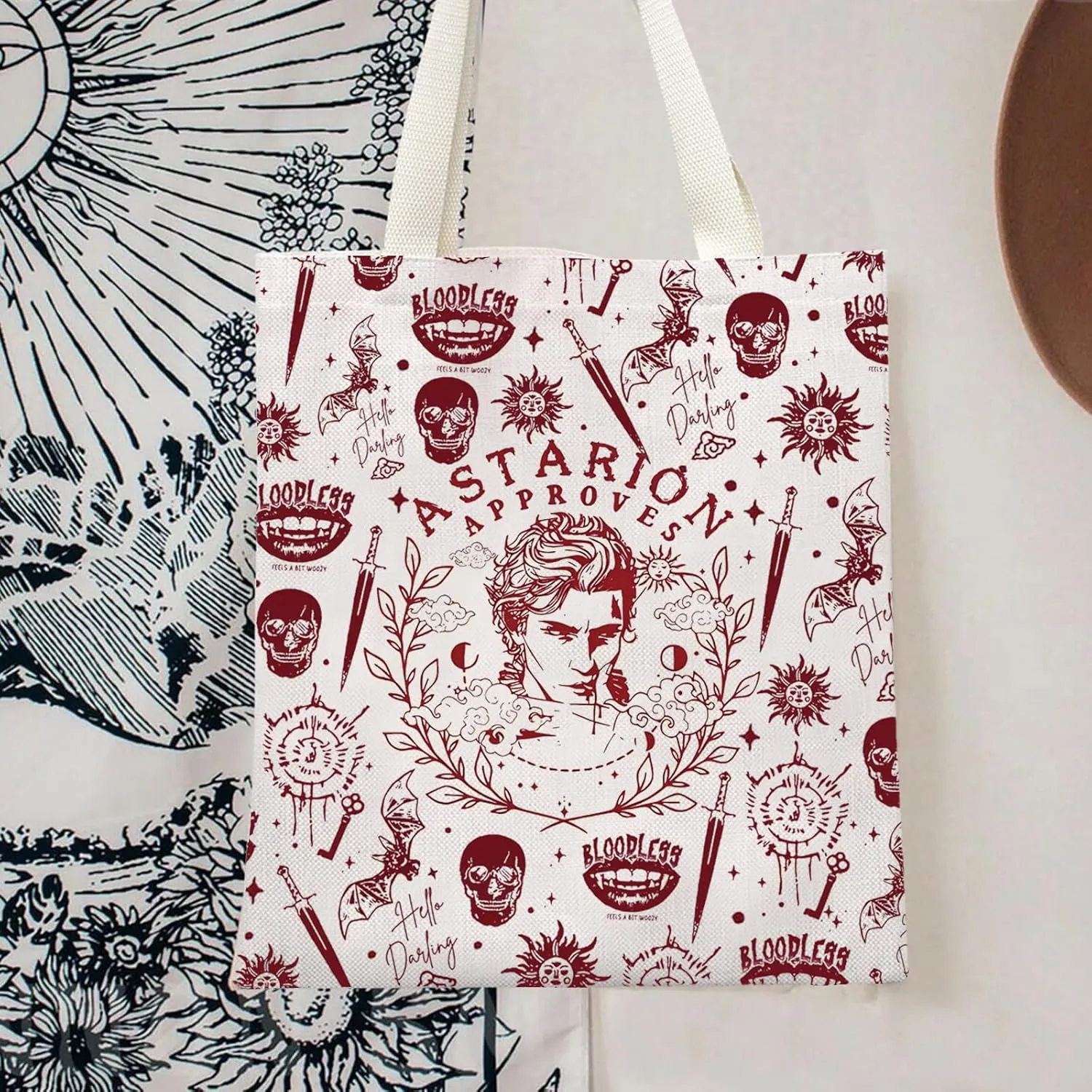 BLUPARK A-starion Approval Tote Bag BG3 Merch High Elf Rogue Gift A-starion Merchandise Scar Design A-starion Approves Gift
