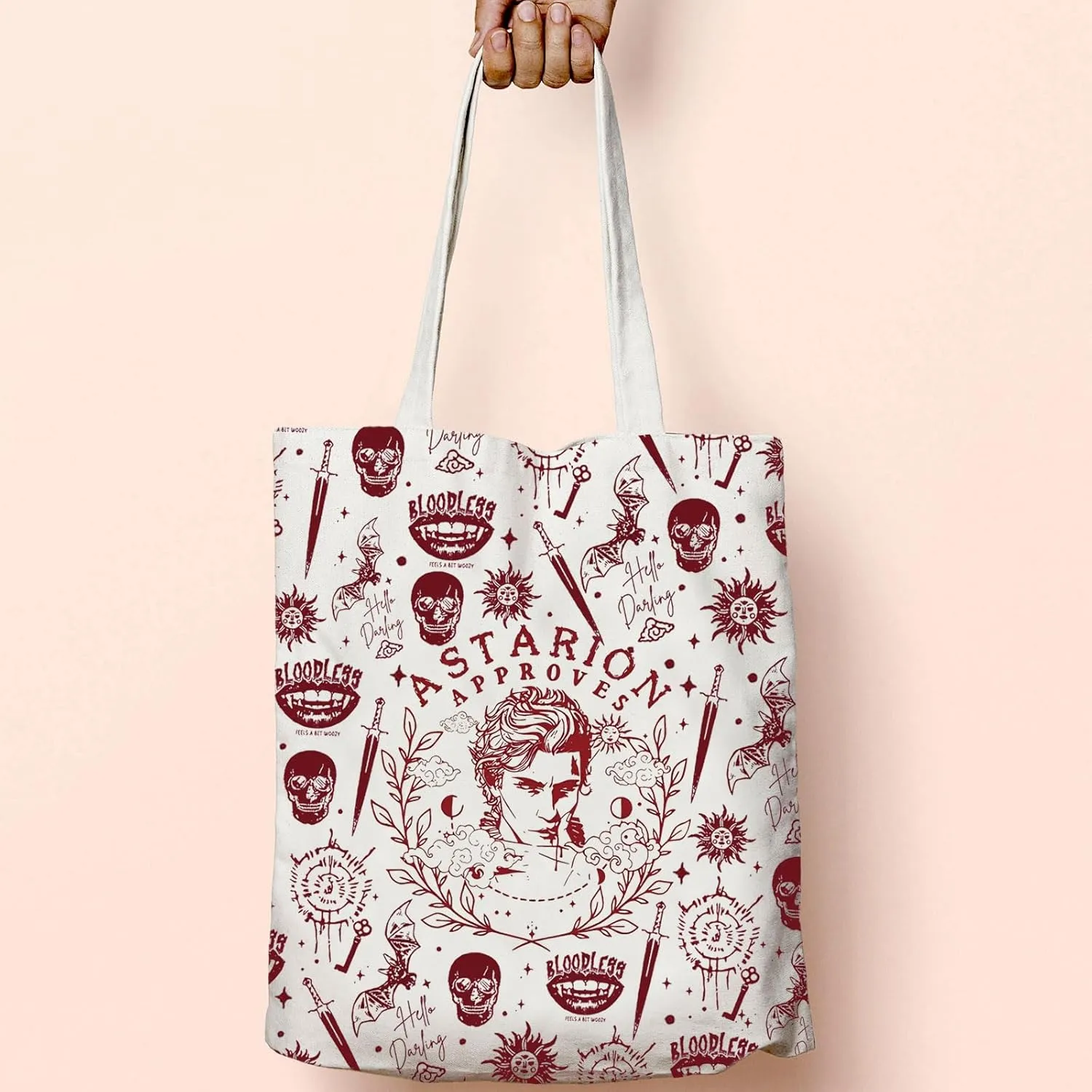 BLUPARK A-starion Approval Tote Bag BG3 Merch High Elf Rogue Gift A-starion Merchandise Scar Design A-starion Approves Gift