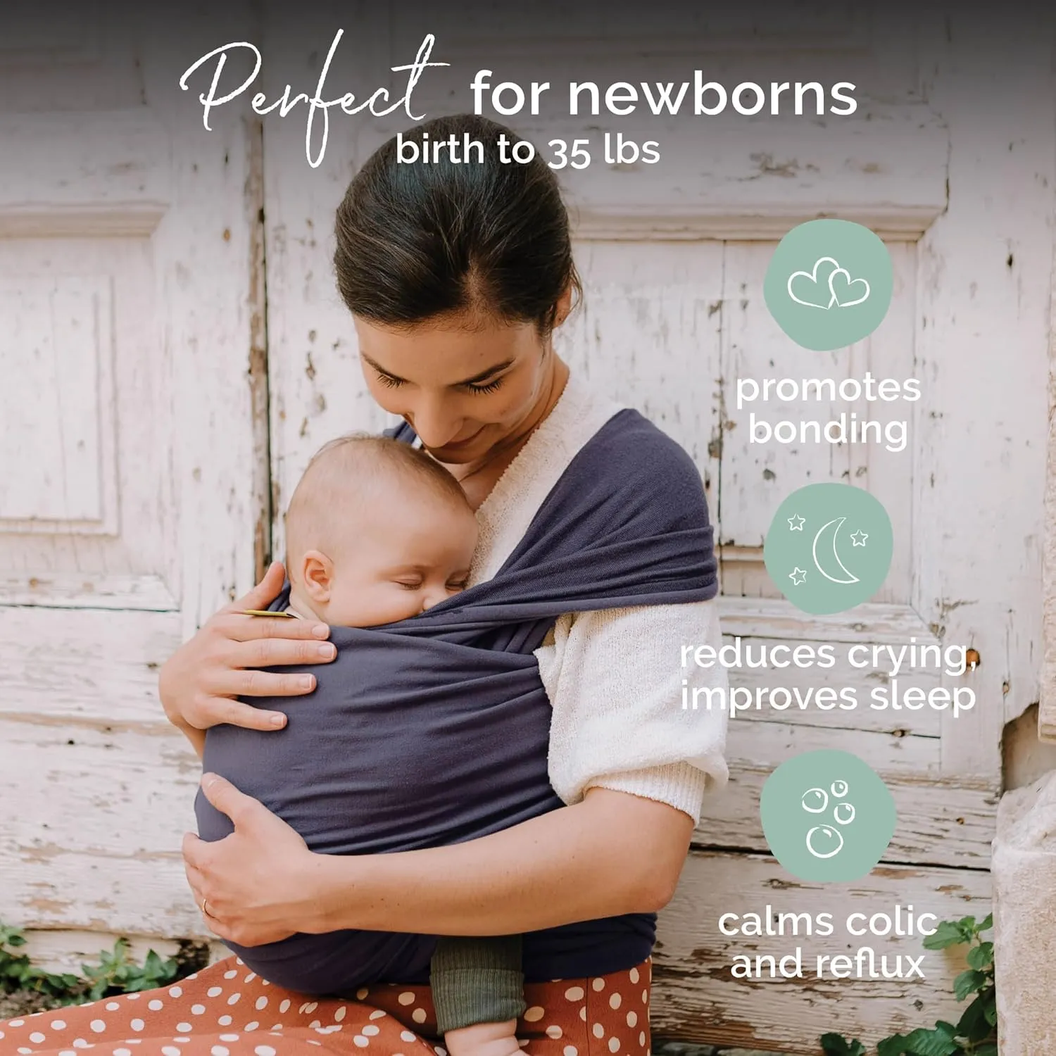Boba Baby Wrap Carrier - Original Baby Carrier Wrap Sling for Newborns - Baby Wearing Essentials - Newborn Wrap Swaddle Holder, Newborn to Toddler Infant Sling (Organic Dark Grey)