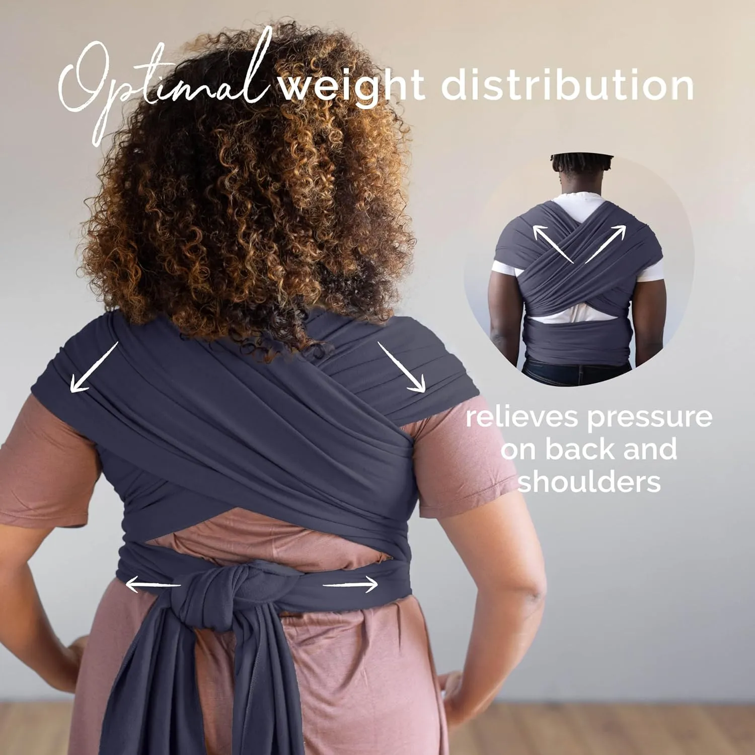 Boba Baby Wrap Carrier - Original Baby Carrier Wrap Sling for Newborns - Baby Wearing Essentials - Newborn Wrap Swaddle Holder, Newborn to Toddler Infant Sling (Organic Dark Grey)