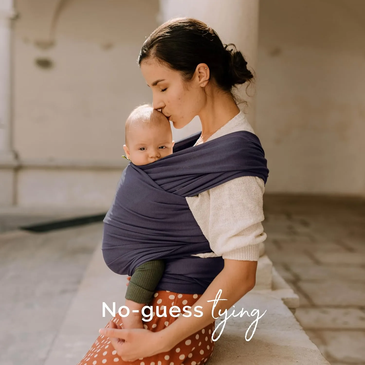 Boba Baby Wrap Carrier - Original Baby Carrier Wrap Sling for Newborns - Baby Wearing Essentials - Newborn Wrap Swaddle Holder, Newborn to Toddler Infant Sling (Organic Dark Grey)