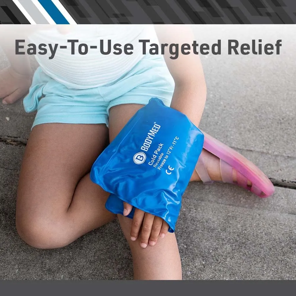 BodyMed Reusable Vinyl Ice Pack (2-Pack) for Knee, Arm, Elbow, Shoulder, Back - Professional Grade Cold Therapy for Injuries, Aches, Swelling, Bruises, Sprains - 12 in. x 7 in. (Half)
