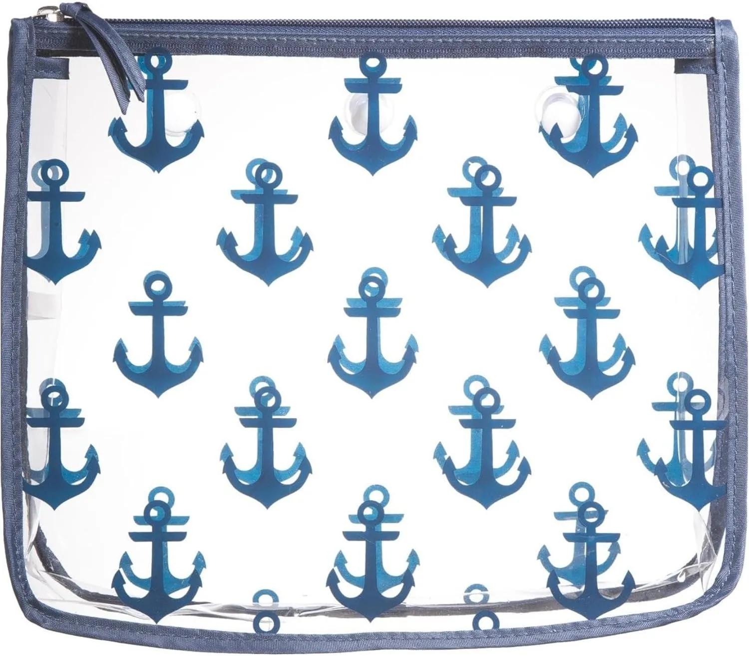 BOGG BAG Clear Designer Zipper Insert (Set of 2) Travel Organizer Storage Pop In Original Bogg and Baby (Navy Anchor)
