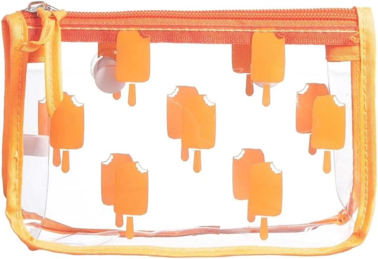 BOGG BAG Clear Designer Zipper Insert (Set of 2) Travel Organizer Storage Pop In Original Bogg and Baby (Orange Popsicle)