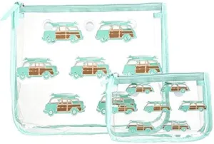 Bogg Bag Clear Designer Zipper Insert (Set of 2) Travel Organizer Storage Pop In (Woody)