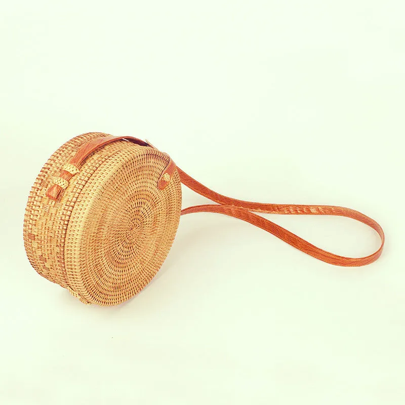 Bohemian Circle Wicker Rattan Shoulder Bag