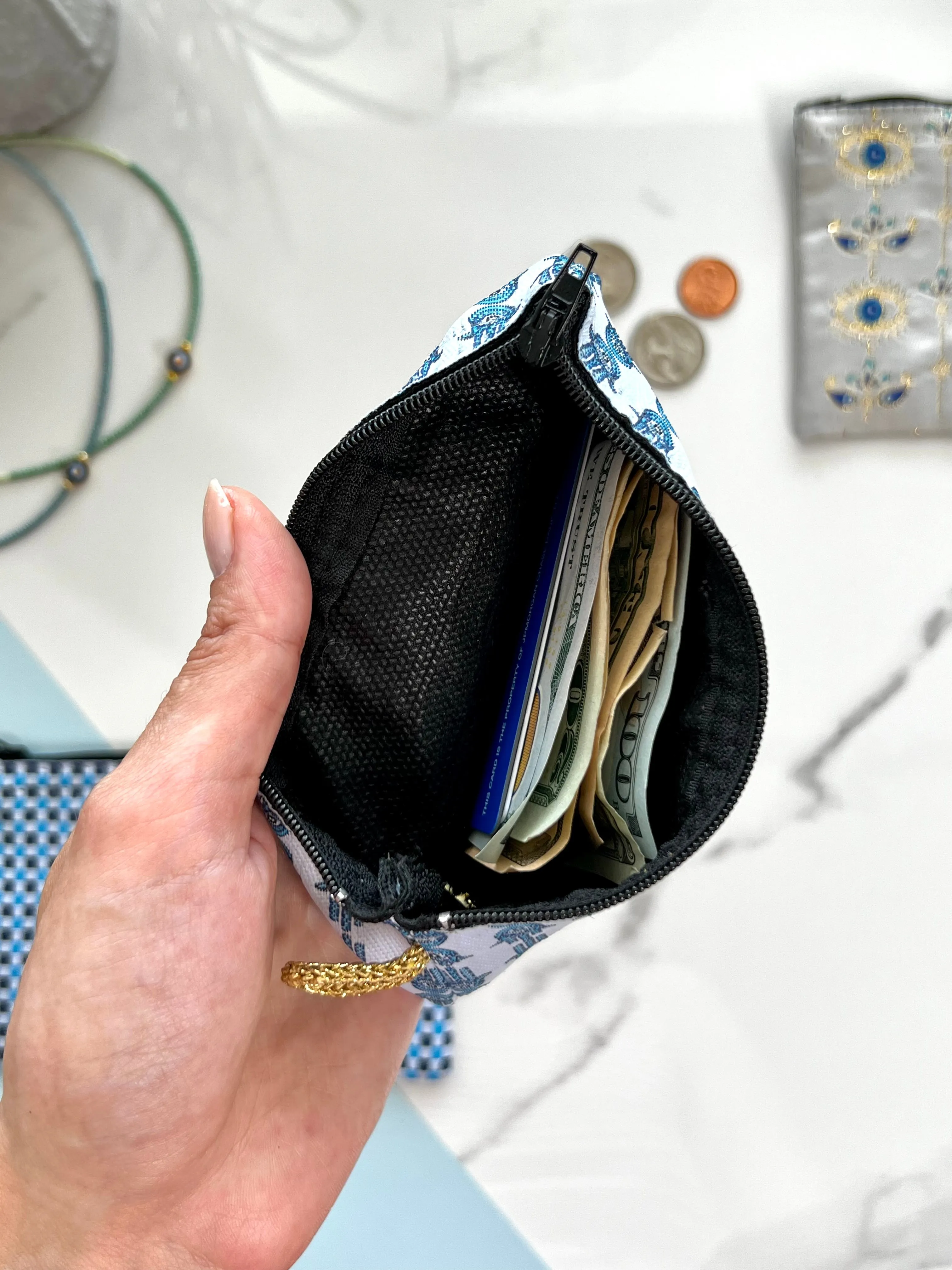 Boho Coin Purse, Spiritual Gift, Small Zipper Pouch