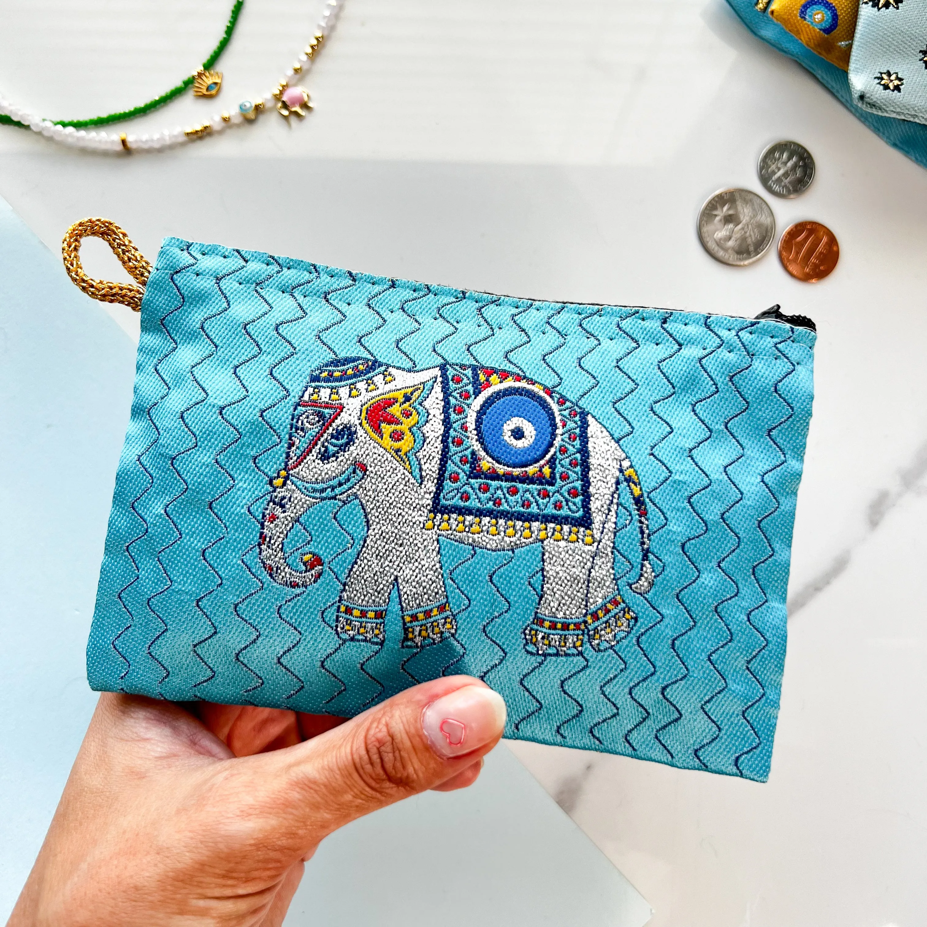 Boho Coin Purse, Spiritual Gift, Small Zipper Pouch