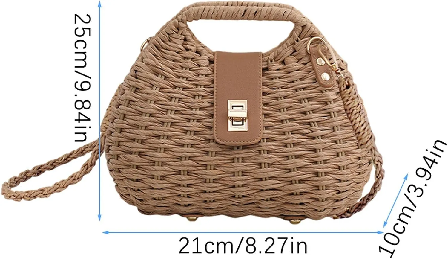 Boho Crossbody Bag for Women, Summer Straw Handbags, Beach Straw Purse Shoulder Handbag for Vacation
