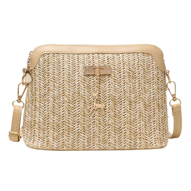 Boho Summer Straw Crossbody Bags