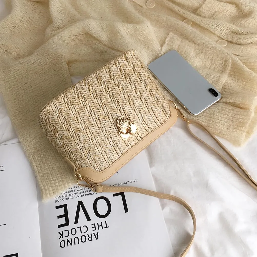 Boho Summer Straw Crossbody Bags