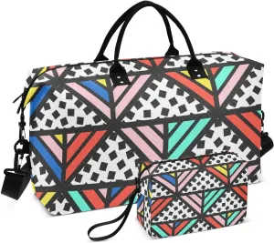 Bolaz Duffle Bag for Travel-Colorful Geometry ， Easy Update Large Magnectic Sticker Refrigerator Magnets Decor Wash Machine Magnet Decals23"x26"