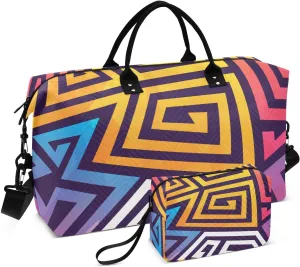Bolaz Duffle Bag for Travel-Colorful Geometry7， Easy Update Large Magnectic Sticker Refrigerator Magnets Decor Wash Machine Magnet Decals23"x26"