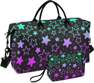 Bolaz Duffle Bag for Travel-Colorful Rainbow Star， Easy Update Large Magnectic Sticker Refrigerator Magnets Decor Wash Machine Magnet Decals23"x26"
