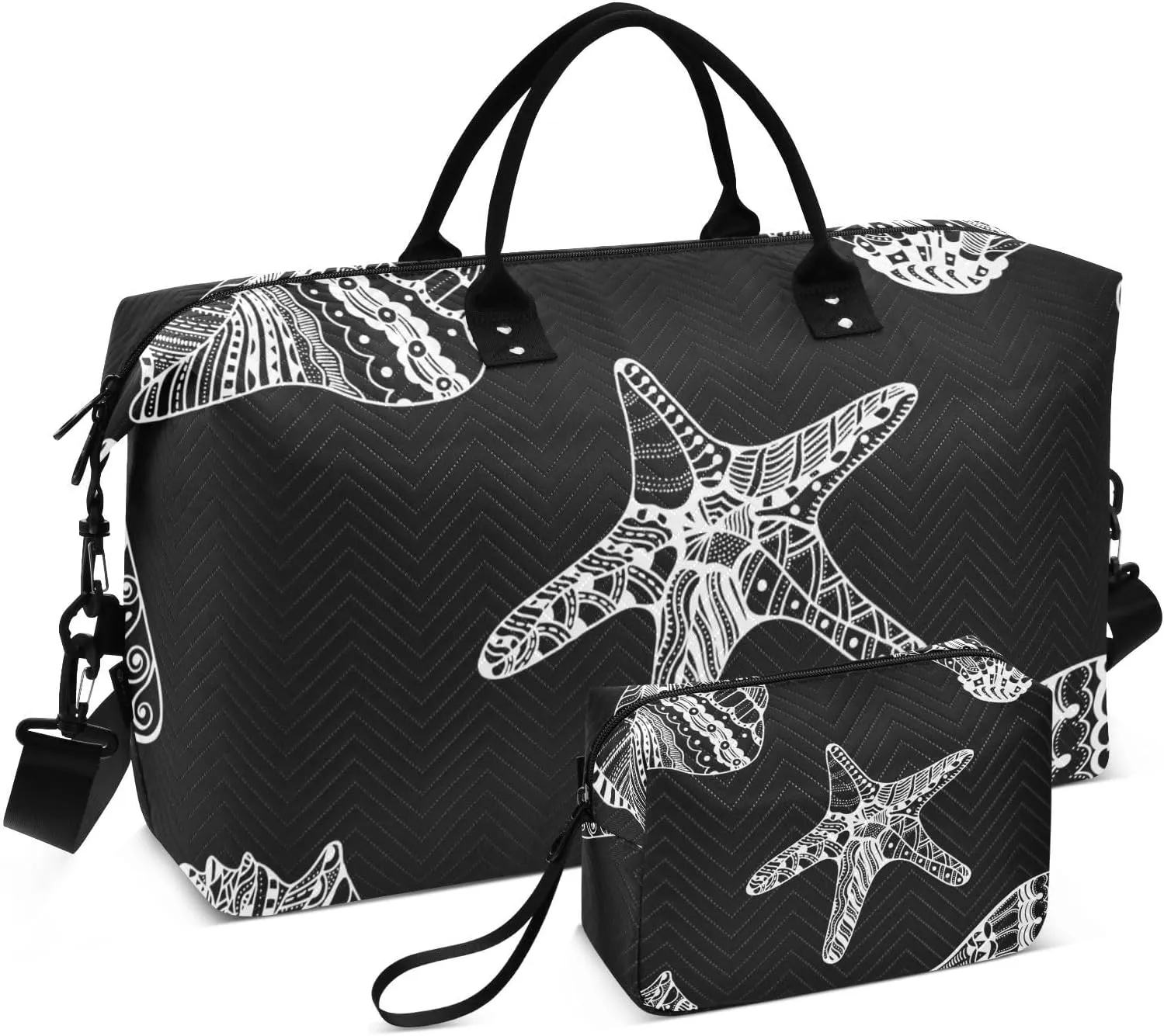 Bolaz Duffle Bag for Travel-Shells on Black， Easy Update Large Magnectic Sticker Refrigerator Magnets Decor Wash Machine Magnet Decals23"x26"