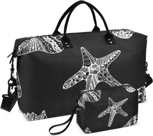 Bolaz Duffle Bag for Travel-Shells on Black， Easy Update Large Magnectic Sticker Refrigerator Magnets Decor Wash Machine Magnet Decals23"x26"