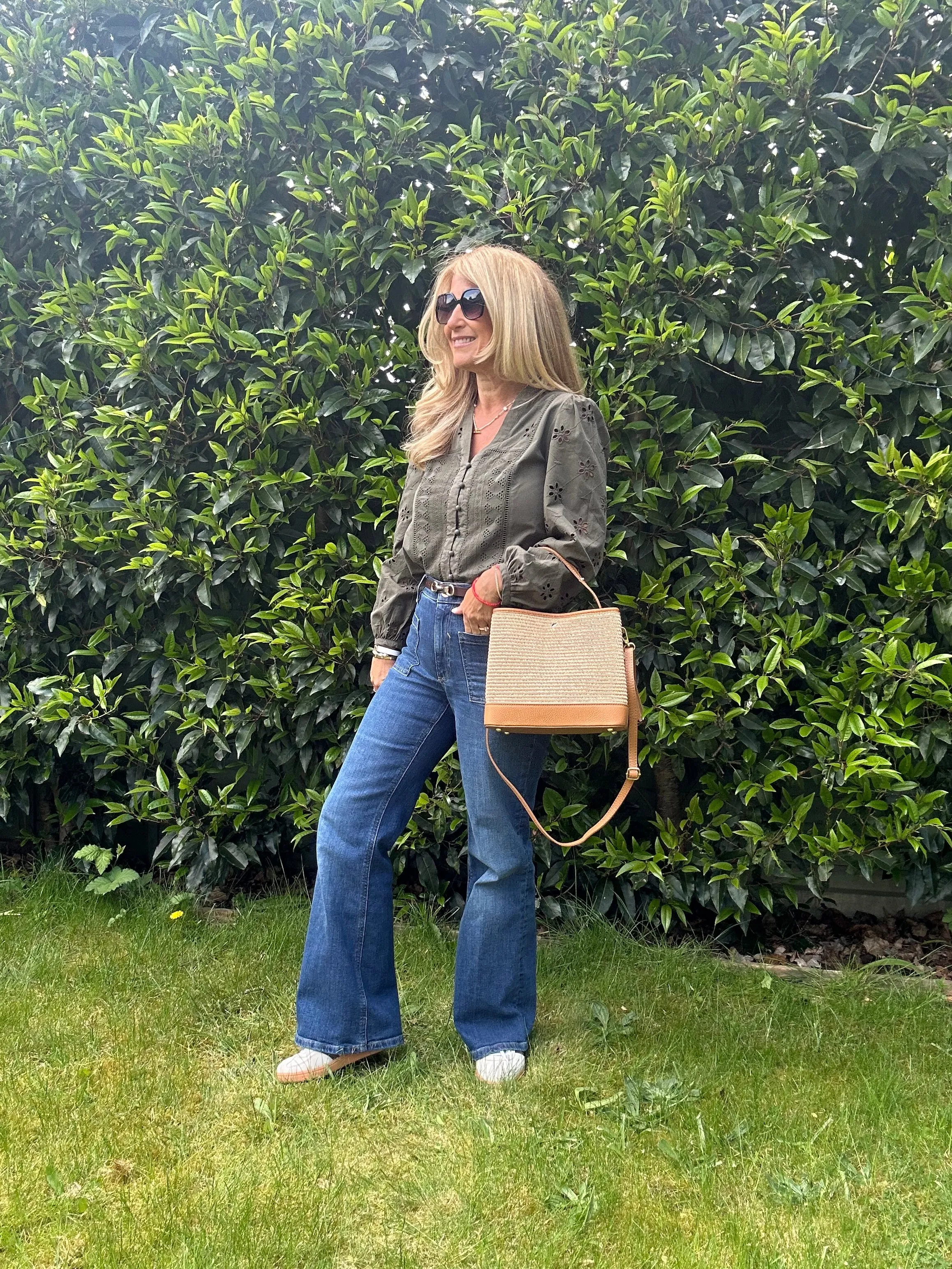 Bologna Woven Raffia & Leather Tote Bag | Cream