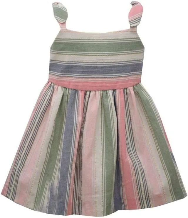 Bonnie Jean Girl's Dress - Spring Summer Sundress Striped Dress for Baby, Toddler and Little Girls