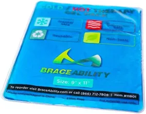 BraceAbility Reusable Heat/Ice Pack for Injuries | Kid Friendly, Flexible Hot and Cold Therapy Gel Compress, Large Microwavable Hip Wrap, Back or Knee Pain Aid, Medical Surgery Icing Bag (9" x 11")