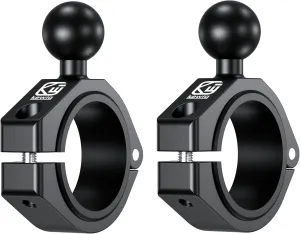 BRCOVAN 2PCS, 1'' Ball Large Bar Clamp Mount, Fit 1.5'' / 1.65'' / 1.75'' / 1.85'' / 2'' Round Rails & ATV UTV Roll Cages, Fit for RAM Mounts B Size 1 Inch Ball Double Socket Arm, Aluminum Alloy