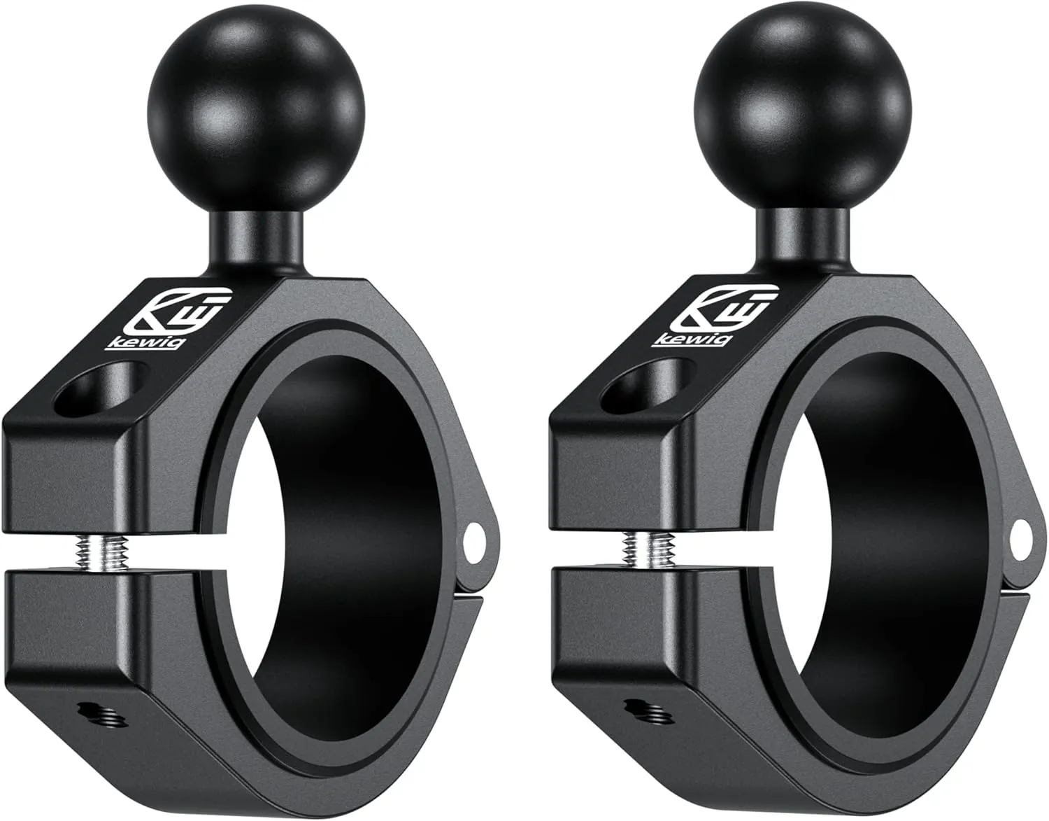BRCOVAN 2PCS, 1'' Ball Large Bar Clamp Mount, Fit 1.5'' / 1.65'' / 1.75'' / 1.85'' / 2'' Round Rails & ATV UTV Roll Cages, Fit for RAM Mounts B Size 1 Inch Ball Double Socket Arm, Aluminum Alloy