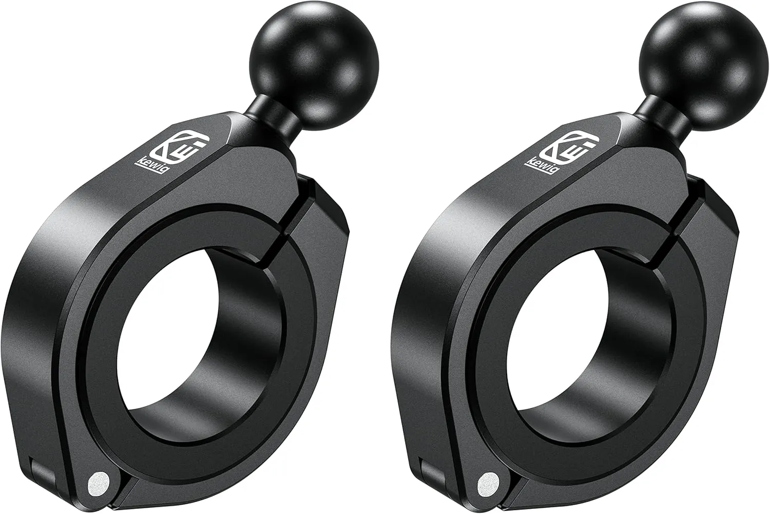 BRCOVAN 2PCS, 1'' Ball Large Bar Mount with Aluminum Clamp Base, Fit 1.5'' / 1.75'' / 1.85'' / 2'' / 2.1'' Round Rails & Roll Cages, Compatible with RAM Mounts B Size 1'' Ball Double Socket Arm