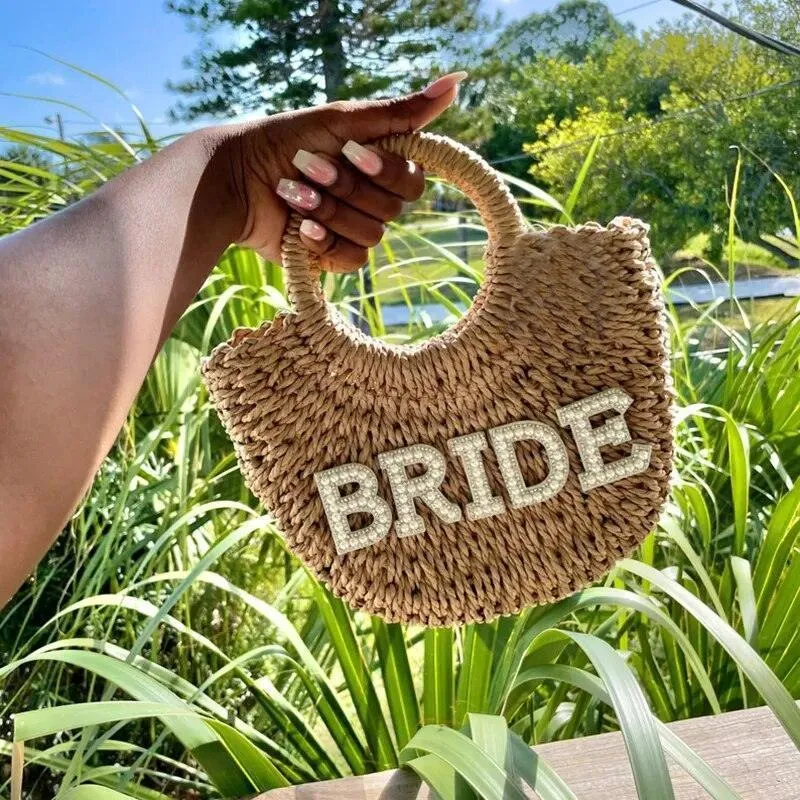 bridal straw bags